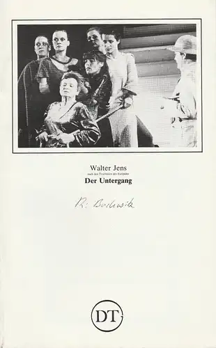 Deutsches Theater in Göttingen, Günther Fleckenstein, Norbert Baensch: Programmheft DER UNTERGANG. Nach den Troerinnen des Euripides von Walter Jens. Spielzeit 1984 / 85 Heft 533. 