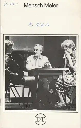 Deutsches Theater in Göttingen, Günther Fleckenstein, Norbert Baensch: Programmheft Mensch Meier. Volksstück von Franz Xaver Kroetz. Spielzeit 1978 / 79 Heft 459. 