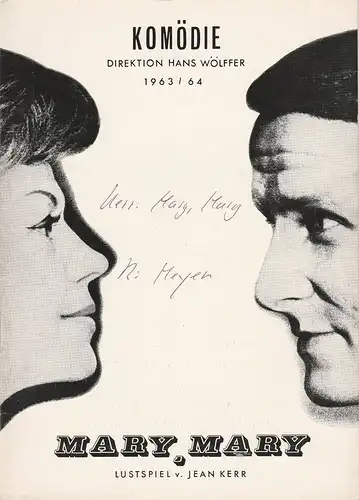 Komödie, Direktion Hans Wölffer, Horst Köller: Programmheft Mary, Mary. Lustspiel von Jean Kerr Spielzeit 1963 / 64 Heft 3. 