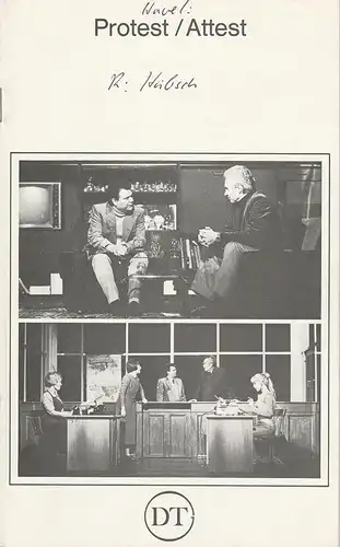 Deutsches Theater in Göttingen, Günther Fleckenstein, Norbert Baensch, Kaspar Seiffert ( Fotos ): Programmheft PROTEST / ATTEST von Vaclav Havel / Pavel Kohout Spielzeit 1979 / 80 Heft 466. 