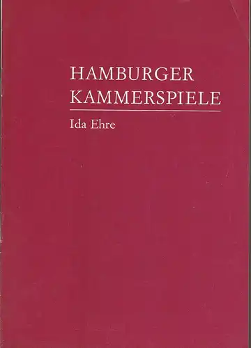 Hamburger Kammerspiele, Ida Ehre, Hede Rickert, du Vinage ( Probenfotos ): Programmheft Begegnung im Herbst. Komödie von Axel von Ambesser Spielzeit 1974 / 75 Heft 8. 