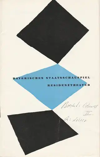 Bayerisches Staatsschauspiel, Helmut Henrichs, Walter Haug: Programmheft Bertolt Brecht: Leben Eduards des Zweiten von England Premiere 29. Oktober 1958 Residenztheater Spielzeit 1958 / 59 Heft 2. 