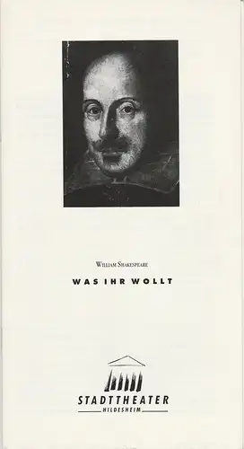 Stadttheater Hildesheim, Klaus Engeroff, Jörg Gade: Programmheft William Shakespeare WAS IHR WOLLT Premiere 3. März 1992 Spielzeit 1991 / 92 Heft 9. 