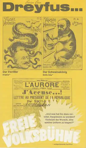 Freie Volksbühne Berlin, Kurt Hübner, Burkhard Mauer, Dorothea Renckhoff: Programmheft DREYFUS. Ein Stück von Jean-Claude Grumberg Premiere 22. Januar 1975 Spielzeit 1974 / 75 Heft 3. 