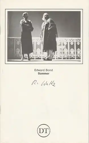 Deutsches Theater in Göttingen, Günther Fleckenstein, Norbert Baensch: Programmheft SOMMER. Ein europäisches Spiel von Edward Bond Spielzeit 1983 / 84 Heft 520. 