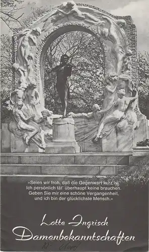Städtische Bühnen Augsburg, Rudolf Stromberg, Bernd Steets: Programmheft Damenbekanntschaften von Lotte Ingrisch Premiere 24. März 1975 Spielzeit 1974 / 75 Heft 15. 