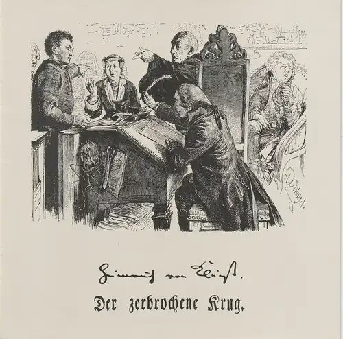 Städtische Bühnen Augsburg, Rudolf Stromberg, Wolfgang Kunz: Programmheft Der zerbrochene Krug von Heinrich von Kleist Premiere 10. Mai 1980 Spielzeit 1979 / 80 Heft 18. 