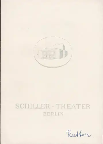 Schiller Theater Berlin, Boleslaw Barlog, Albert Beßler: Programmheft DIE RATTEN. Berliner Tragikomödie von Gerhart Hauptmann Spielzeit 1962 / 63 Heft 127. 