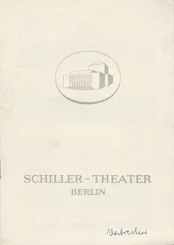 Schiller Theater Berlin, Boleslaw Barlog, Albert Beßler: Programmheft Die Verbrecher. Schauspiel von Ferdinand Bruckner. Spielzeit 1957 / 58 Heft 71. 