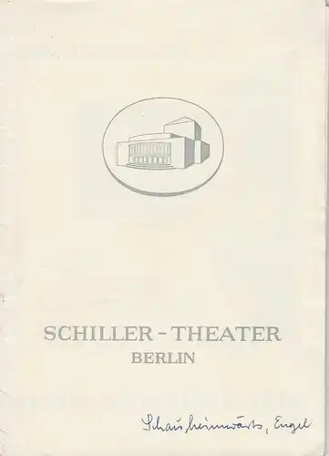 Schiller Theater Berlin, Boleslaw Barlog, Albert Beßler: Programmheft Schau heimwärts, Engel Spielzeit 1958 / 59 Heft 77. 