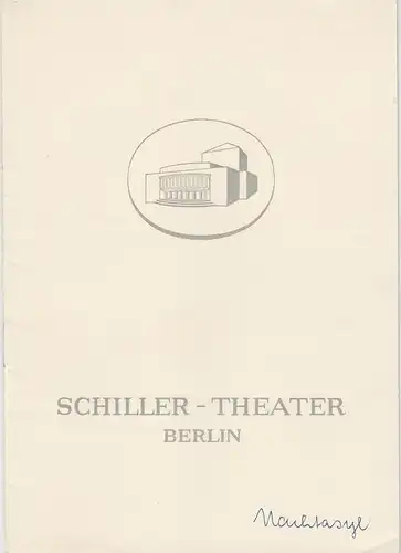 Schiller Theater Berlin, Boleslaw Barlog, Albert Beßler: Programmheft Nachtasyl von Maxim Gorki Spielzeit 1958 / 59 Heft 73. 