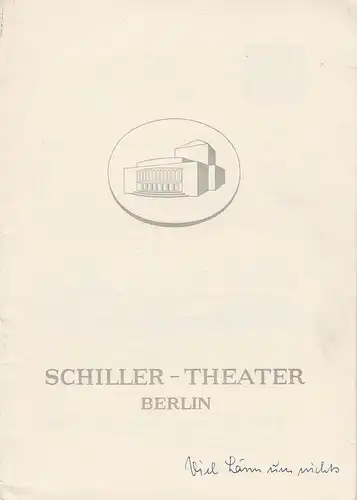 Schiller Theater Berlin, Boleslaw Barlog, Albert Beßler: Programmheft Viel Lärm um nichts. Lustspiel von William Shakespeare Spielzeit 1957 / 58 Heft 72. 