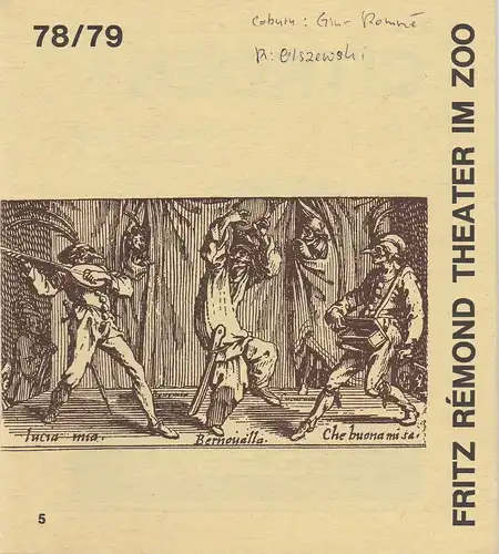 Fritz Remond Theater am Zoo, Egon Baumgarten: Programmheft Gin - Romme von Donald L. Coburn  Spielzeit 1978 / 79  Heft 5 Februar 1979. 