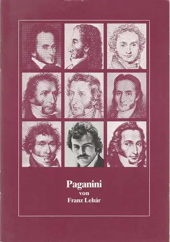 Bühnen der Stadt Bielefeld, Heiner Bruns, Marion Griesemer: Programmheft PAGANINI Operette von Franz Lehar. Premiere 25. September 1982 Spielzeit 1982 / 83 Heft 2. 