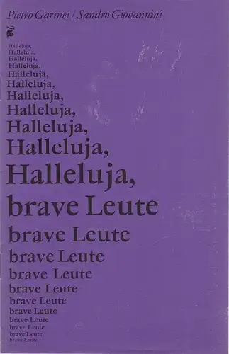 Staatsoperette Dresden, Helmut Hartmann, Jochen Paentzer: Programmheft Halleluja, brave Leute Premiere 5. und 11. Februar 1978 Spielzeit 1977 / 78 Heft 2. 