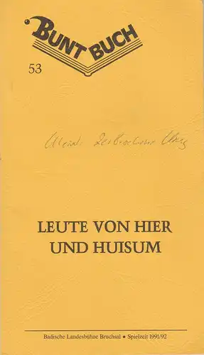 Badische Landesbühne Bruchsal, Rolf P. Parchwitz, Klaus Gronau: Programmheft Heinrich von Kleist DER ZERBROCHNE KRUG Premiere 30. Mai 1992 Spielzeit 1991 / 92. 