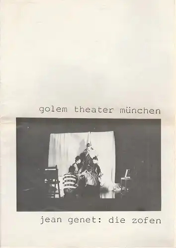 Golem Theater München, Heinz Christl: Programmheft Jean Genet: Die Zofen. 