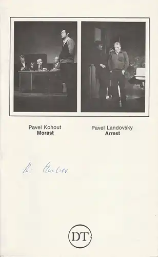 Deutsches Theater in Göttingen, Günther Fleckenstein, Norbert Baensch: Programmheft Uraufführung MORAST von Pavel Kohout / ARREST von Pavel Landovsky Spielzeit 1981 / 82 Heft 500. 