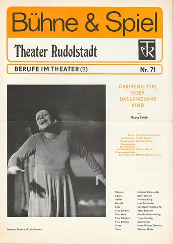 Theater Rudolstadt, Horst Liebig, Peter-W. bahr: Bühne & Spiel Theater Rudolstadt Berufe im Theater ( 2 ) Nr. 71 Der Maskenbildner. 