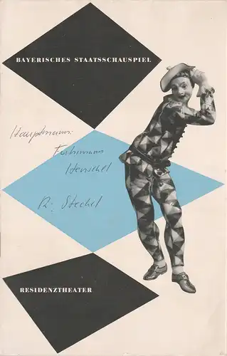 Bayerisches Staatsschauspiel, Kurt Horwitz, Andreas Wirz, Walter Haug: Programmheft FUHRMANN HENSCHEL. Schauspiel von Gerhard Hauptmann 6. Oktober 1953 Residenztheater Spielzeit 1953 / 54 Heft 1. 