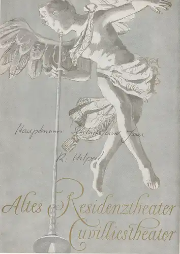 Altes Residenztheater Cuvillies-Theater, Helmut Henrichs, Blätter des Bayerischen Staatsschauspiels: Programmheft Schluck und Jau von Gerhart Hauptmann. Premiere 22. Dezember 1962. 