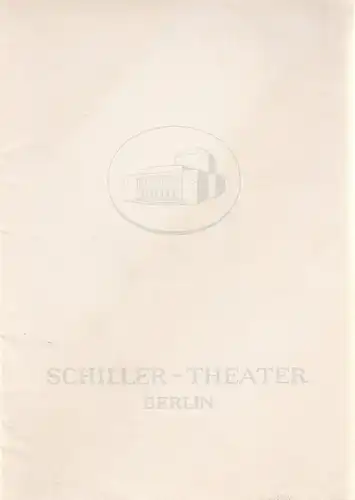Schiller-Theater Berlin, Boleslaw Barlog, Albert Beßler: Programmheft Der beste Mann von Gore Vidal Spielzeit 1960 / 61 Heft 98. 
