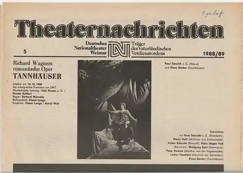 Deutsches Nationaltheater Weimar, Fritz Wendrich, Christine Schild: Theaternachrichten Deutsches Nationaltheater Weimar 5 - 1988 / 89. 