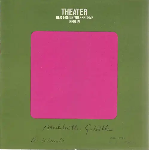 Theater Freie Volksbühne, Uwe Friesel, Sigrid Laumer, Charles Lewinsky, Elfriede Irrall, Thomas Stroux: Programmheft GUERILLAS. Tragödie von Rolf Hochhuth. Premiere 6. Oktober 1970 Spielzeit 1970 / 71 Heft 2. 