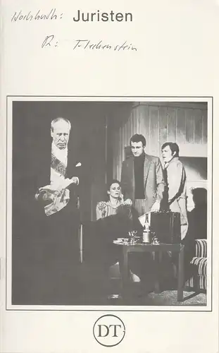 Deutsches Theater in Göttingen, Günther Fleckenstein, Norbert Baensch: Programmheft Uraufführung JURISTEN. Schauspiel von Rolf Hochhuth Spielzeit 1979 / 80 Heft 470. 