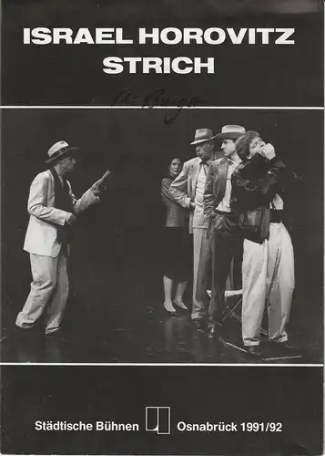 Städtische Bühnen Osnabrück, Nobert Kleine Borgmann, Peter Biermann: Programmheft Israel Horovitz: Strich ( Line ) Premiere 27. Februar 1992 im emma-theater Spielzeit 1991 / 92. 