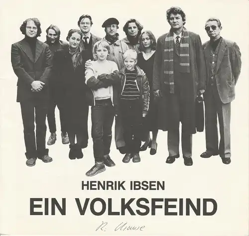 Landesbühne Niedersachsen Nord im Stadttheater Wilhelmshaven, Georg Immelmann, Jörg Gade: Programmheft Henrik Ibsen: EIN VOLKSFEIND Premiere 19. November 1983. 