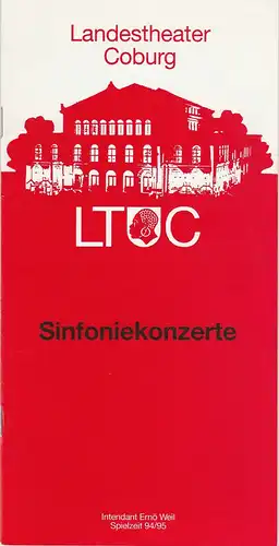 Landestheater Coburg, Ernö Weil, Annette Zühlke: Programmheft Sinfoniekonzerte Spielzeit 1994 / 95. 