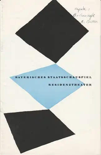 Bayerisches Staatsschauspiel, Helmut Henrichs, Eckart Stein: Programmheft DIE GRASHARFE von Truman Capote. Premiere 19. Mai 1960 Residenztheater Spielzeit 1959 / 60 Heft 8. 