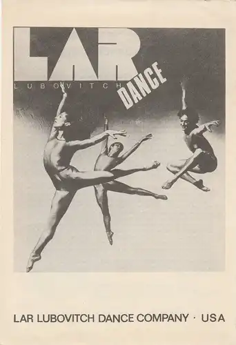 Künstler-Agentur der DDR: Programmheft Lar Lubovitch Dance Company USA. 