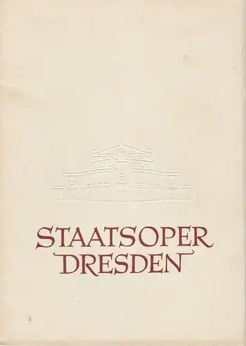 Staatsoper Dresden, Heinrich Allmeroth, Eberhard Sprink: Programmheft Richard Strauss: DER ROSENKAVALIER Spielzeit 1948 / 49 Reihe A Nr. 7. 