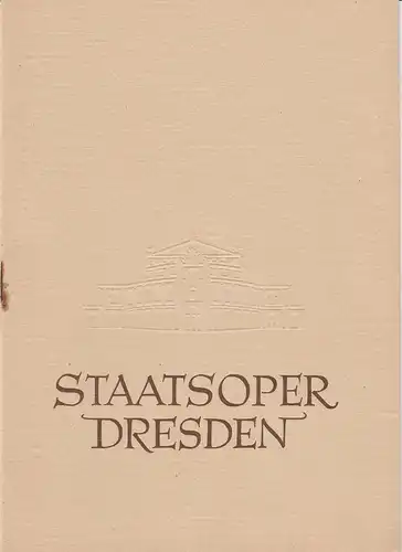 Staatsoper Dresden, Heinrich Allmeroth, Eberhard Sprink: Programmheft Gioacchino Rossini: DER BARBIER VON SEVILLA. Spielzeit 1958 / 59 Reihe A Nr. 2. 