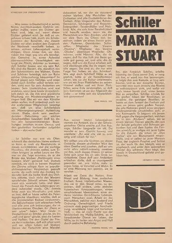 Deutsches Theater Berlin, Gerhard Wolfram, Klaus Wischnewski: Programmheft Friedrich Schiller: MARIA STUART Premiere 23. Dezember 1980 Spielzeit 1980 / 81. 