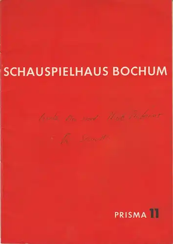 Schauspielhaus Bochum, Hans Schalla, Jochen Jachmann, Max Fritzsche: Programmheft Curt Goetz: Dr. med. Hiob Prätorius Premiere 27. Mai 1962 PRISMA 11 Spielzeit 1961 / 62. 