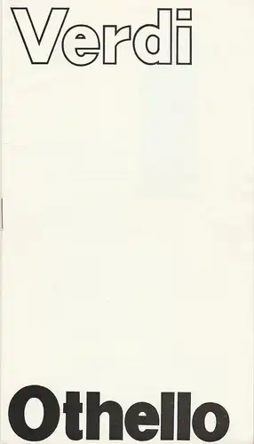 Landesbühnen Sachsen, Alfred Lübke, Thomas Sprink, karl Koppe: Programmheft OTHELLO Oper von Giuseppe Verdi Premiere 10.5.1980 Spielzeit 1979 / 80 Heft 10. 
