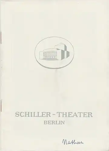 Schiller-Theater Berlin, Boleslaw Barlog, Albert Beßler: Programmheft Gotthold Ephraim Lessing NATHAN DER WEISE Spielzeit 1954 / 55 Heft 46. 
