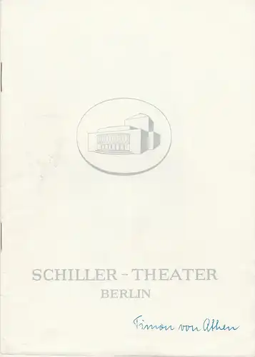 Schiller-Theater Berlin, Boleslaw Barlog, Albert Beßler: Programmheft Zur Woche der Brüderlichkeit William Shakespeare TIMON VON ATHEN Spielzeit: 1963 / 64 Heft 146. 