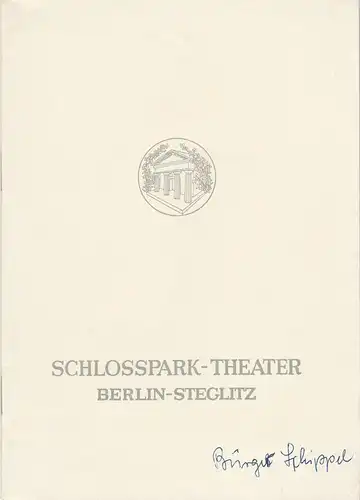 Schlosspark-Theater Berlin, Boleslaw Barlog, Albert Beßler: Programmheft Carl Sternheim BÜRGER SCHNIPPEL Spielzeit 1958 / 59 Heft 80. 