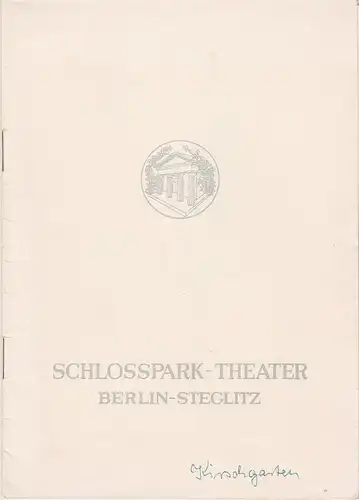 Schlosspark-Theater Berlin, Boleslaw Barlog, Albert  Beßler: Programmheft Anton Tschechow DER KIRSCHGARTEN Spielzeit 1960 / 61 Heft 96. 