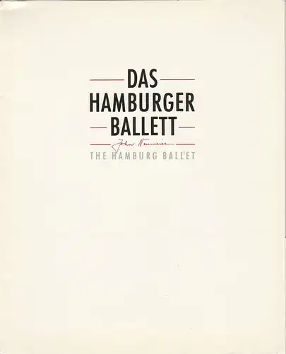 Hamburgische Staatsoper, Das Hamburger Ballett, The Hamburg Ballet, John Neumeier: Programmheft Ballettabend Serenade Kinderszenen Sarkasmen Mozart 338 16. September 1990. 