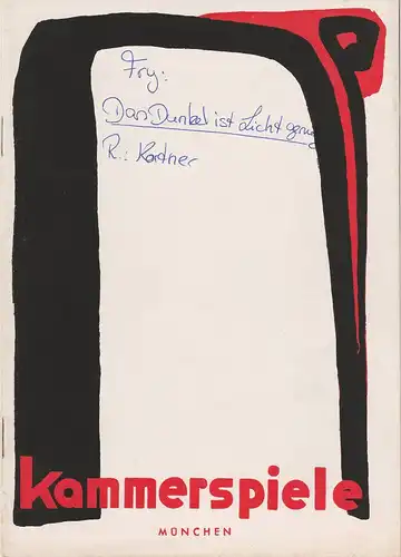 Münchner Kammerspiele, Werner Bergold: Programmheft DAS DUNKEL IST LICHT GENUG von Christopher Fry. Premiere 24. Mai 1955 Spielzeit 1954 / 55 Heft 8. 