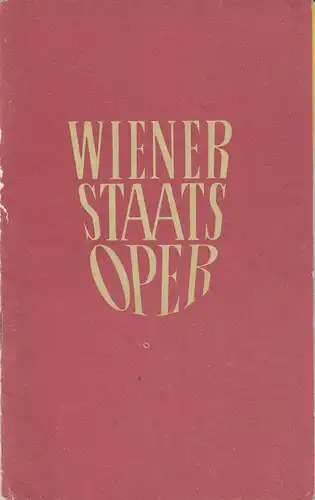 Staatsoper Wien, Rudolf Klein: Programmheft der Wiener Staatsoper November 1964, 1. Hälfte. 