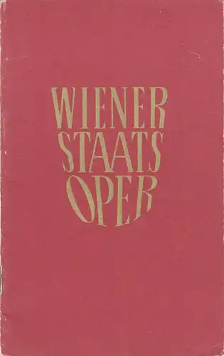 Staatsoper Wien, Rudolf Klein: Programmheft der Wiener Staatsoper Jänner 1965, 1. Hälfte. 