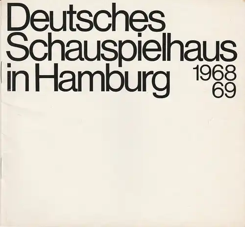 Deutsches Schauspielhaus in Hamburg, Claus Hubalek, Hans-Günter Martens: Programmheft WER HAT ANGST VOR VIRGINIA WOOLF? Von Edward Albee Spielzeit 1968 / 69 Heft 3. 