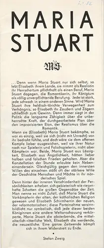 Staatstheater Dresden, Uta Gallert, Ekkehard Walter: Programmheft Friedrich Schiller MARIA STUART Premiere 11. Juni 1980. 