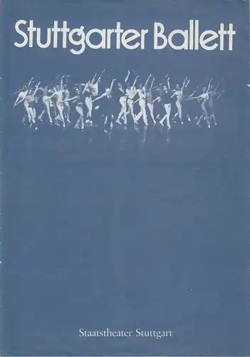 Künstler-Agentur der DDR, Karin Feister: Programmheft BALLETTABEND Stuttgarter Ballett - Gastspiel in Karl-Marx-Stadt Opernhaus 5. Oktober 1986. 